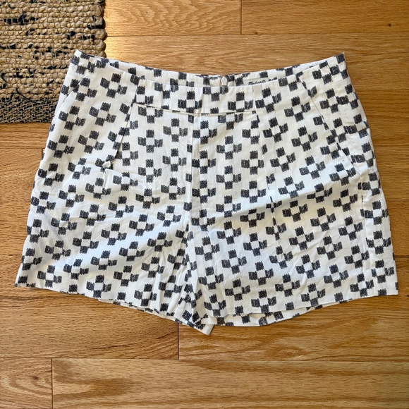 Madewell cotton patterned high rise back zip shorts - Picture 1 of 5